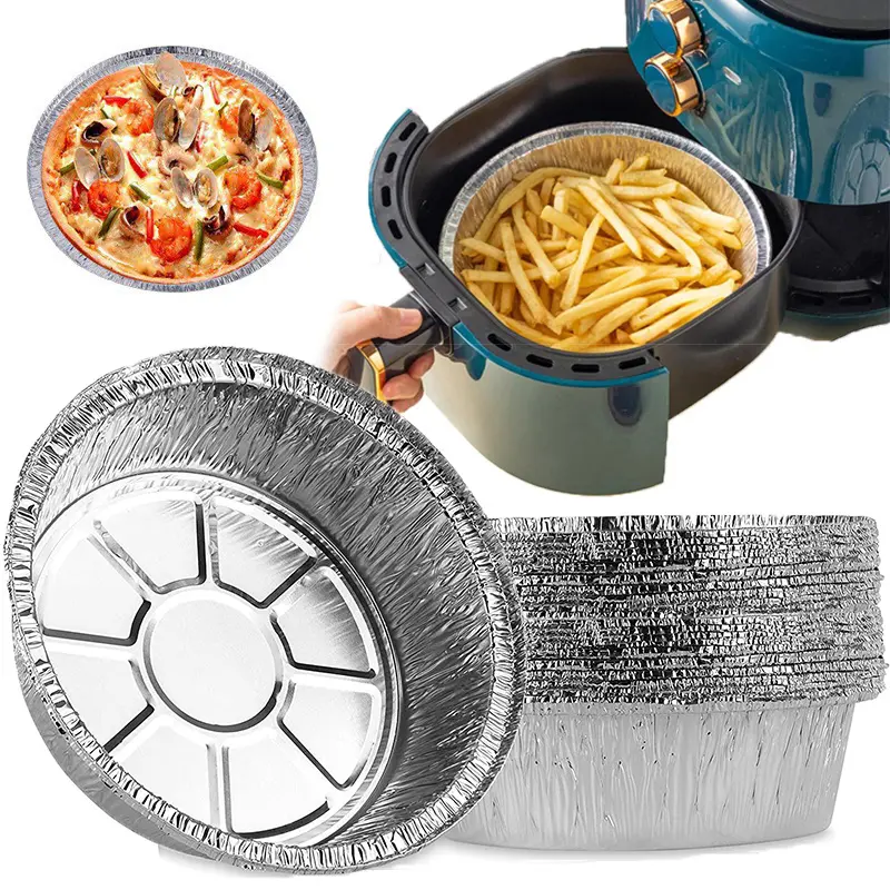 10pcs Aluminum Foil Tin Foil Disc No-sticky Oil-proof Tin Foil Board for BBQ Steamed Charcoal Grilled Rice Baking Supplies