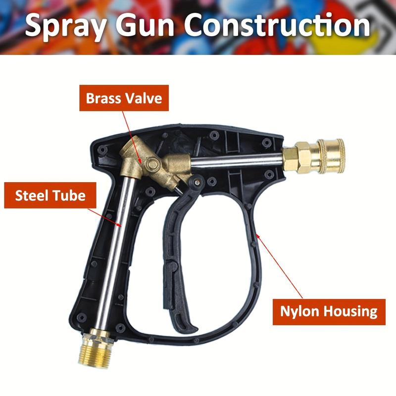 Car High Pressure Cleaning Machine Water Sprayer, 1 Set Snow Foam Lance with M22 Inlet & Quick Connect Nozzle & Converter, Efficient Cleaning Tool for Car 4