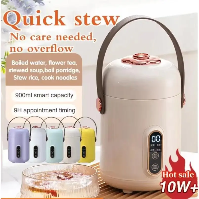 900ML Electric Stew cup Slow Rice cooker Portable Electric Stew Pot Smart Cooking Pot