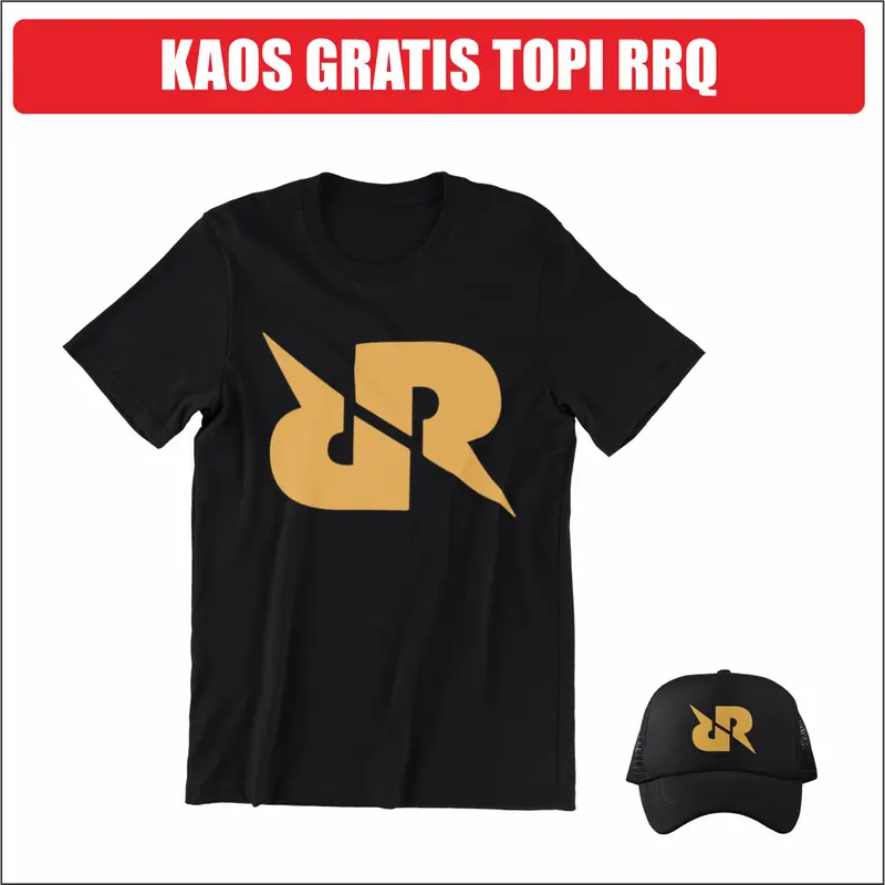 TK001 Kaos Gratis Topi Tema Esport Evos RRQ Combed 30S 2