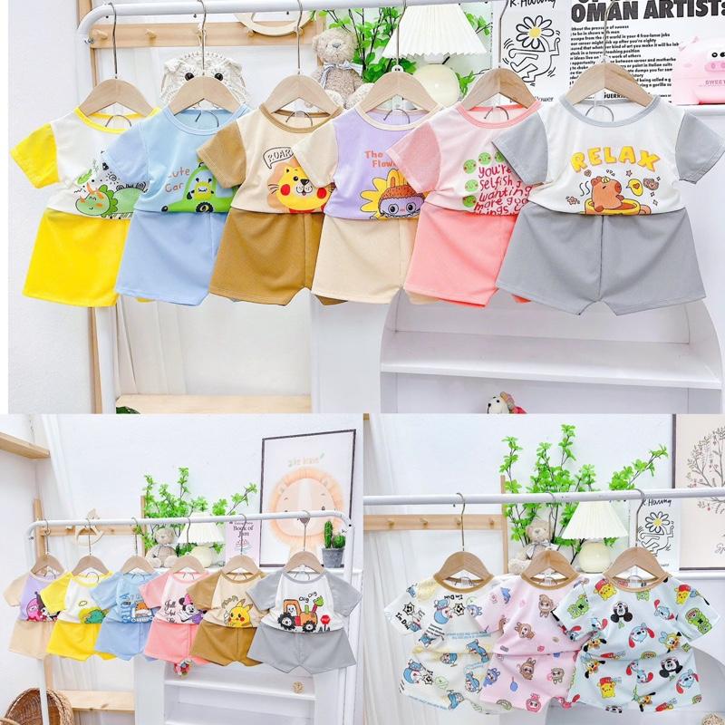 (10) COMBO 5 BỘ CỘC TAY CHẤT LIỆU THUN TĂM LẠNH LABUBU HOẠT HÌNH CHO BÉ TRAI BÉ GÁI tặng kèm quà ngẫu nhiên Jean đồ sơ sinh bunny bososinh đồ  bộ gân