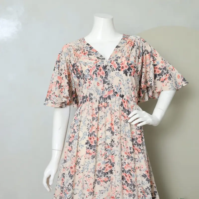 LD 110 PB 125 Daster Lengan Lebar Bumil Busui Friendly Dress Motif Cantik Simple Nyaman 6