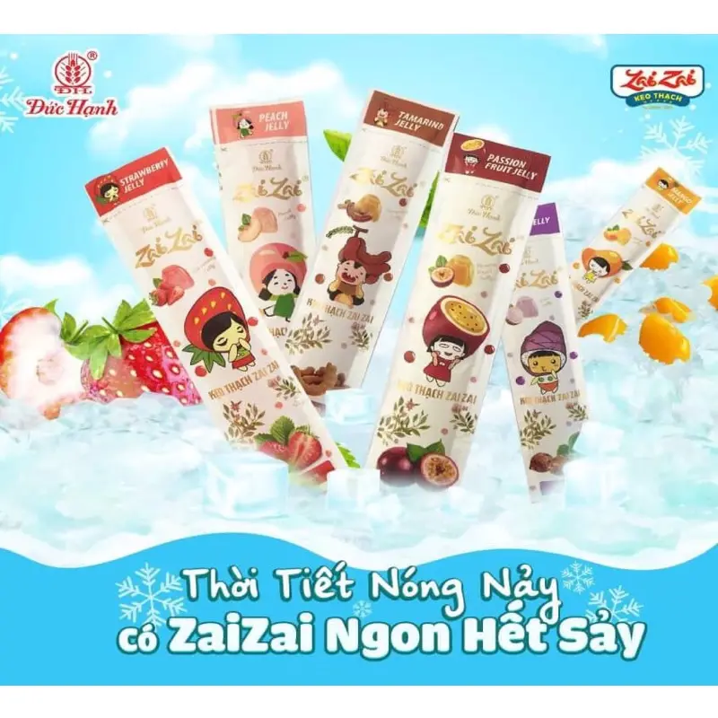 Thạch ZaiZai Đức Hạnh Mix Vị Trái Cây {Chanh Dây , Khoai Môn , Táo , Xoài , Me, Đào } Đồ Ăn Vặt Food 1993