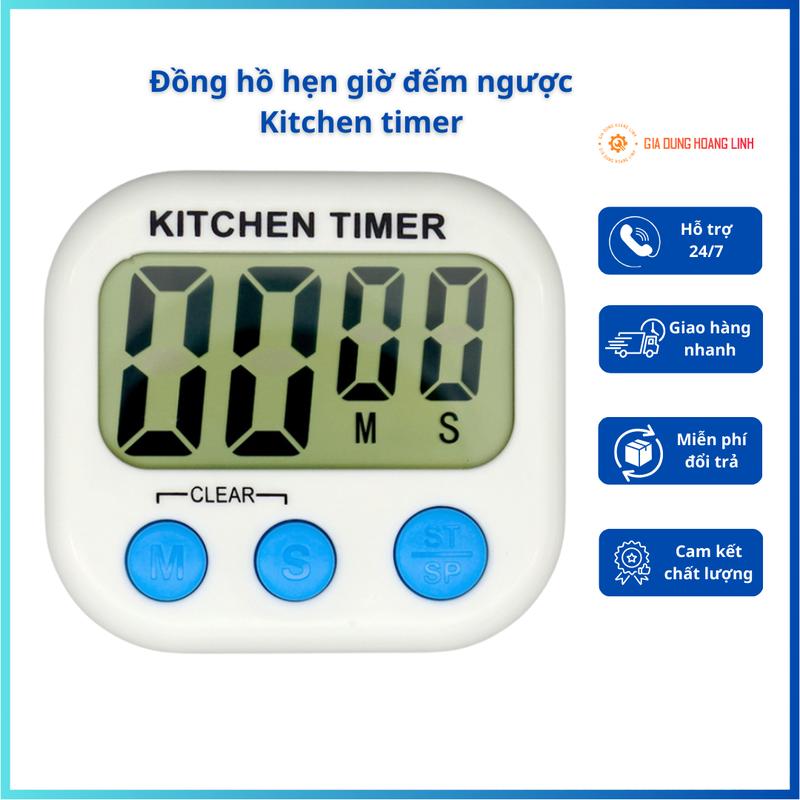 Đồng Hồ Bấm Giờ Đếm Ngược Kitchen Timer - Đếm Giờ Ngược Đấu Giá Học Tập Spa - Nhựa ABS - 83 x 76 x 24mm -Nhiều Màu