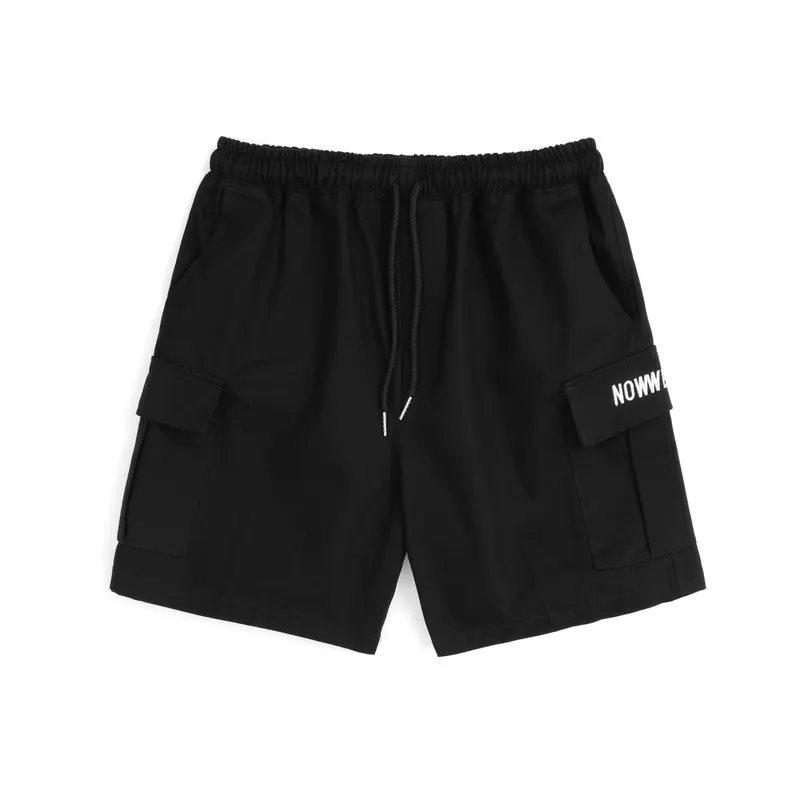 Quần Short Kaki Túi Hộp Nowwear Ngắn Trên gối Unisex Nam Menswear Có Túi Dây Rút Cotton Quần Lửng 2