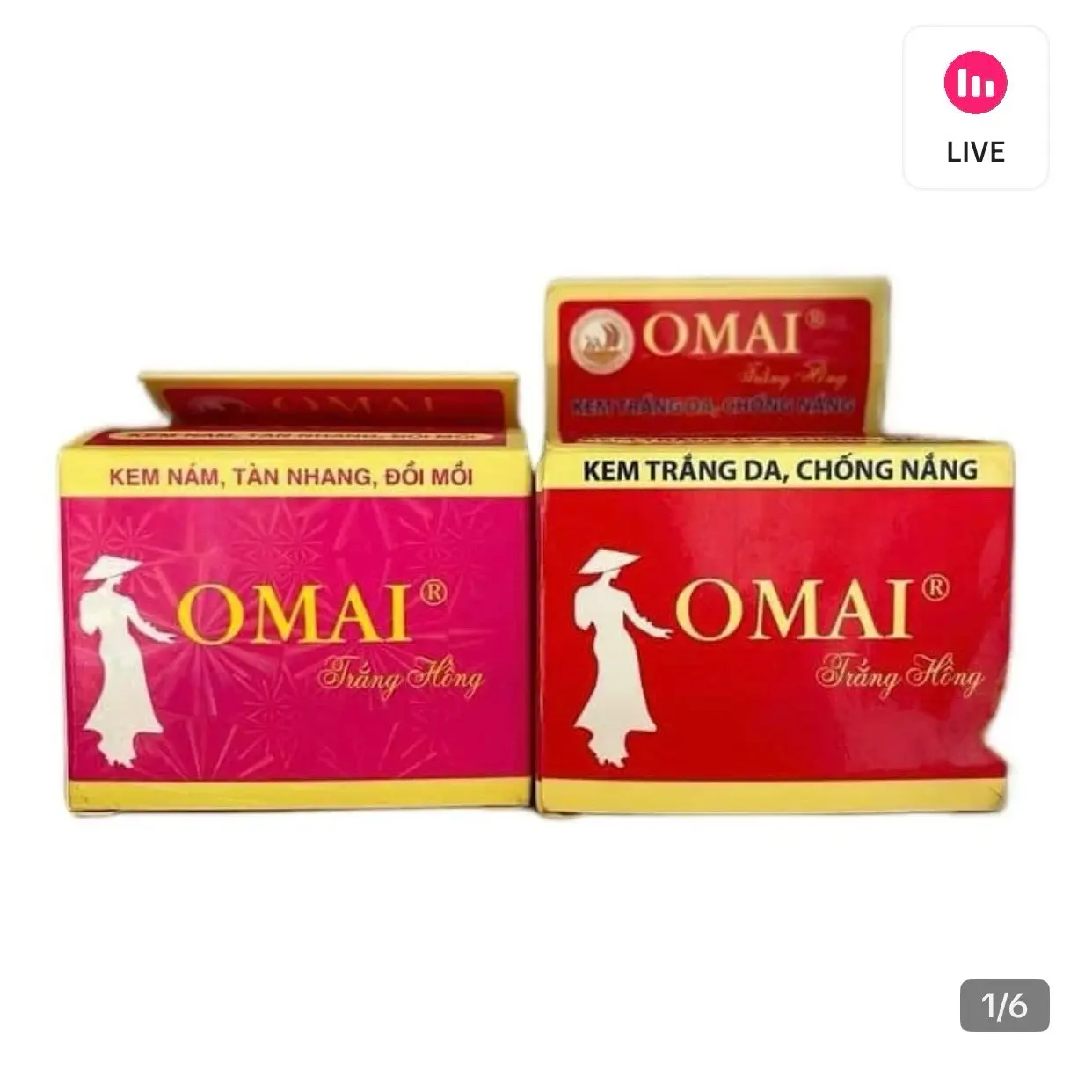combo kem omai nám tàn nhang đồi mồi trắng da chống nắng omai trắng hồng 12g