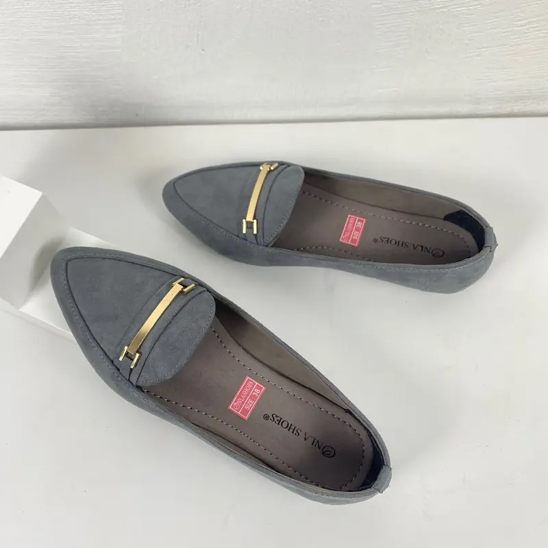 Onla Shoes Flatshoes Wanita LB11 Karet Hitam Suade Lembut Kerja Perempuan Cewek 3