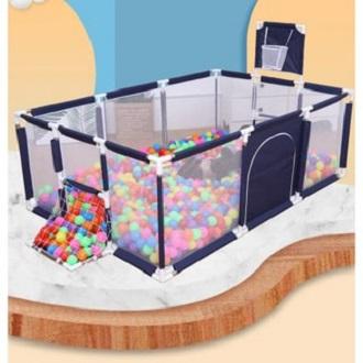 [TẶNG 10 bóng ] Quây bóng, quây cũi kiêm nhà bóng hình chữ nhật  xanh trắng quây  cũi