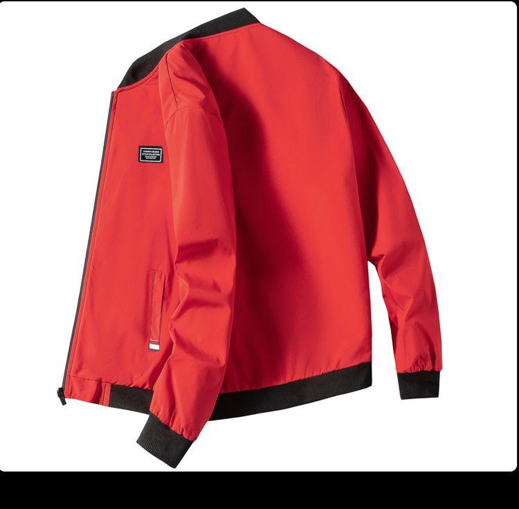 Product Introduction of Jaket Lelaki, Koleksi Baru Musim Bunga dan Musim Luruh, Gaya Belia, Jaket Nipis, Slim Fit, Warna Pepejal Kasual, Jaket Atasan Besbol, Pakaian Lelaki 14