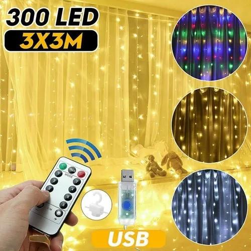 Lampu Hias Tirai Tumblr 3x3 meter LED Curtain Light Lampu Tirai Gorden Dekorasi Natal 0