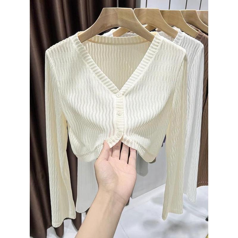 Áo Cardigan Lưới Cappa, Cao Cấp, Dành Cho Mùa Hè Của Phụ Nữ, Váy Phù Hợp, Có Thể Mặc Ngoài Trời, Phong Cách Phương Tây Cao Cấp, Chống Nắng, Áo Ghi Lê Mỏng, Áo Khoác, OOTD 4