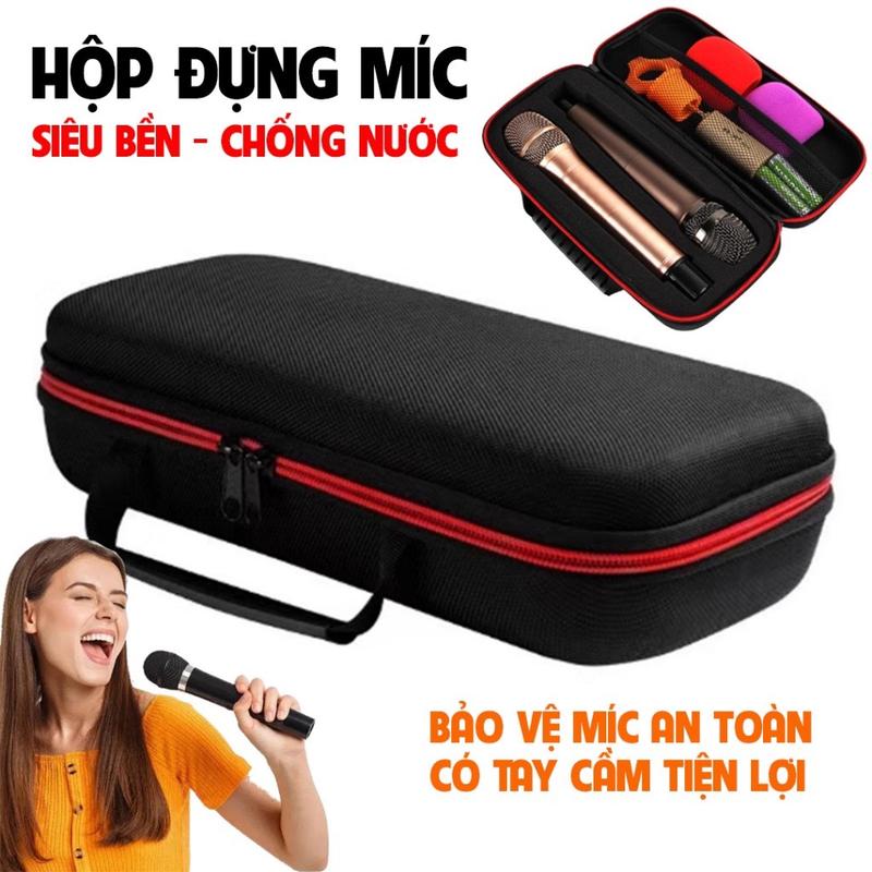 Tặng chống lăn Túi đựng micro không dây hộp đựng micro karaoke bảo vệ micro cầm tay chống rơi túi khóa kéo và có tay cầm
