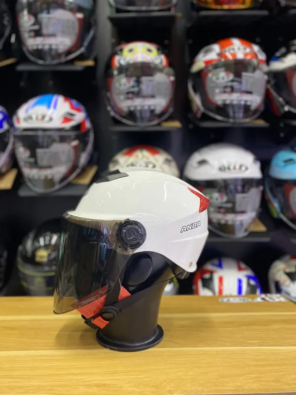 Mũ 1/2 đi phố ANDA  { Kiểu Dáng Giống YEMA } - Có Nút Tăng Chỉnh Size ( Free size 54cm _ 60cm ) - Tặng 13Tem KYT -  Helmet Nón Bảo Hiểm 2