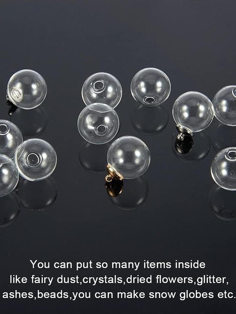 Product Introduction of Round Blown Globe Wish Glass Ball Bottles with Cap, DIY Memory Lockets Pendant Charm Craft, Fashion Accessories for Jewelry Making 3