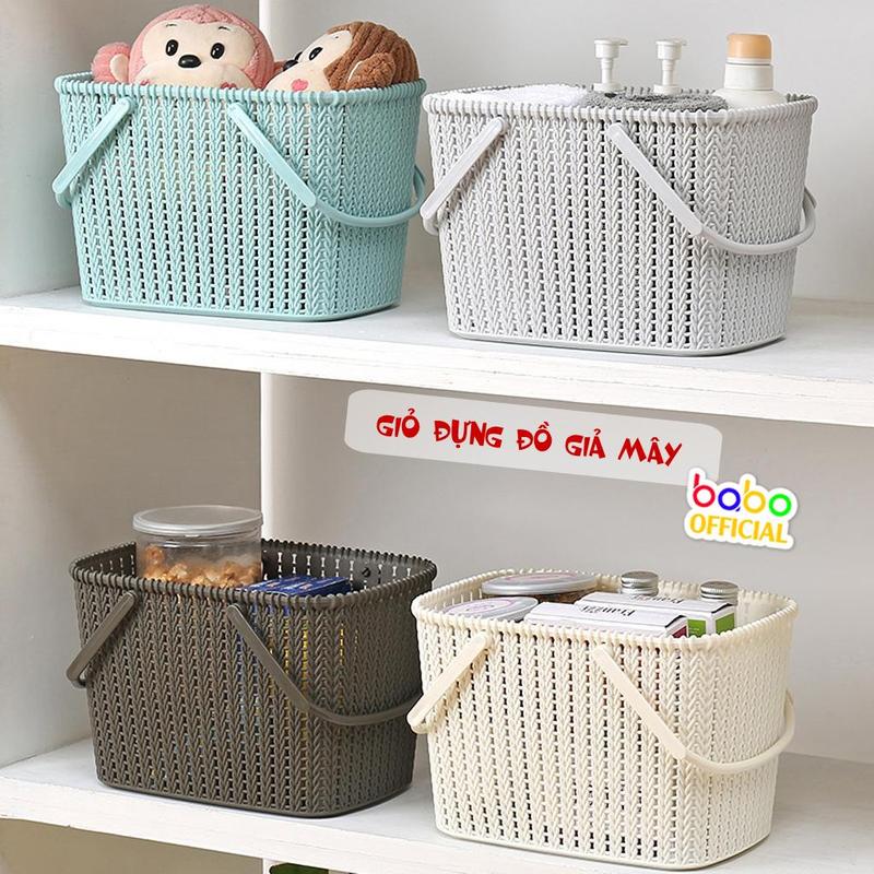Giỏ Đựng Đồ Bằng Nhựa Để Phòng Tắm Đồ Dùng Vệ Sinh Thoát Nước Đồ Lặt Vặt Có Quai Xách Di Động TC12 rổ nhựa chữ nhật