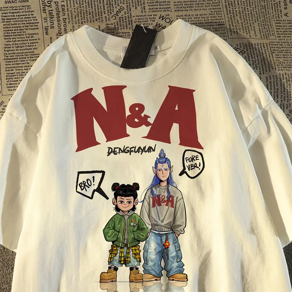 Nezha 2 Printed T-shirt Round Neck Short Sleeve T-shirt Fashion Top