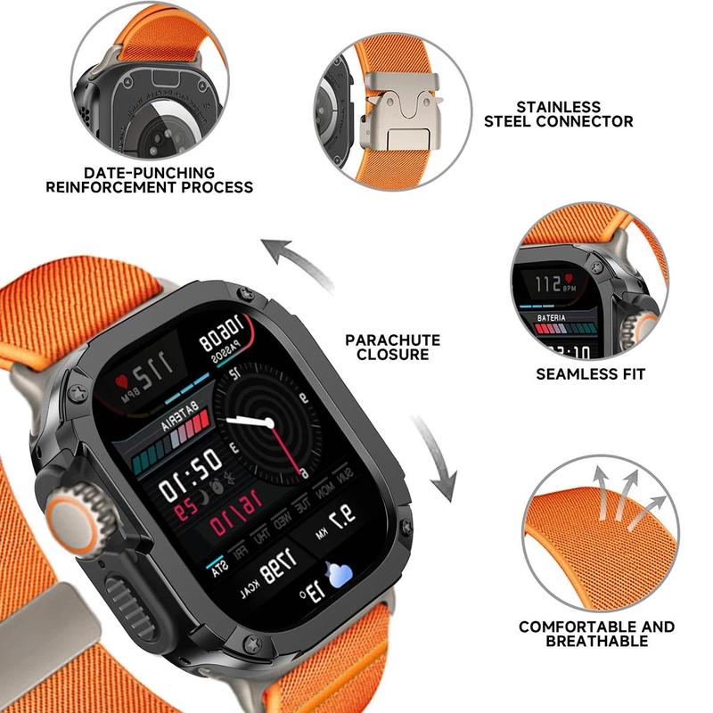 Product Introduction of 2 in 1 Case+Strap for Apple Watch Ultra Band 49mm 10 9 8 7 46mm 42mm Armor Protective Case Nylon Bracelet for IWatch Series 6 SE 5 4 3 2 1 accessories 7
