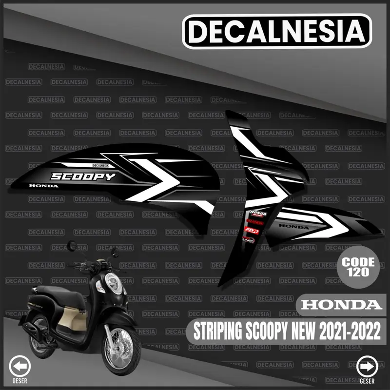 Stiker Striping Scoopy New 2021 2022 2023 2024 Motor Honda Semi Full Variasi Racing Aksesoris List Simple Decalnesia C120 0