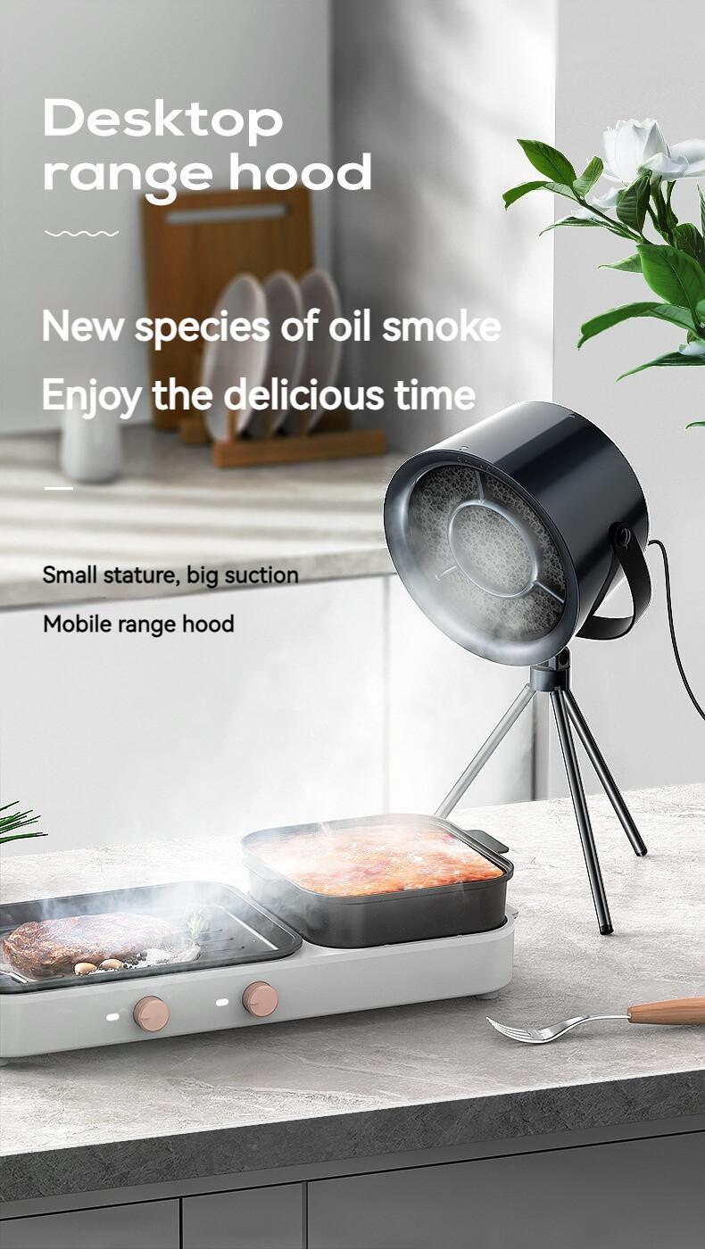 Product Introduction of New USB outdoor desktop small range hood, portable exhaust fan, household range hood, hot pot barbecue with high suction power 12