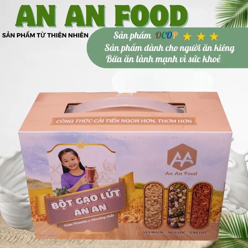 bột gạo lứt ,Yến mạch ,ngũ cốc (400g)/16  gói Tự nhiên Lượng đường thấp Hữu cơ Food 1