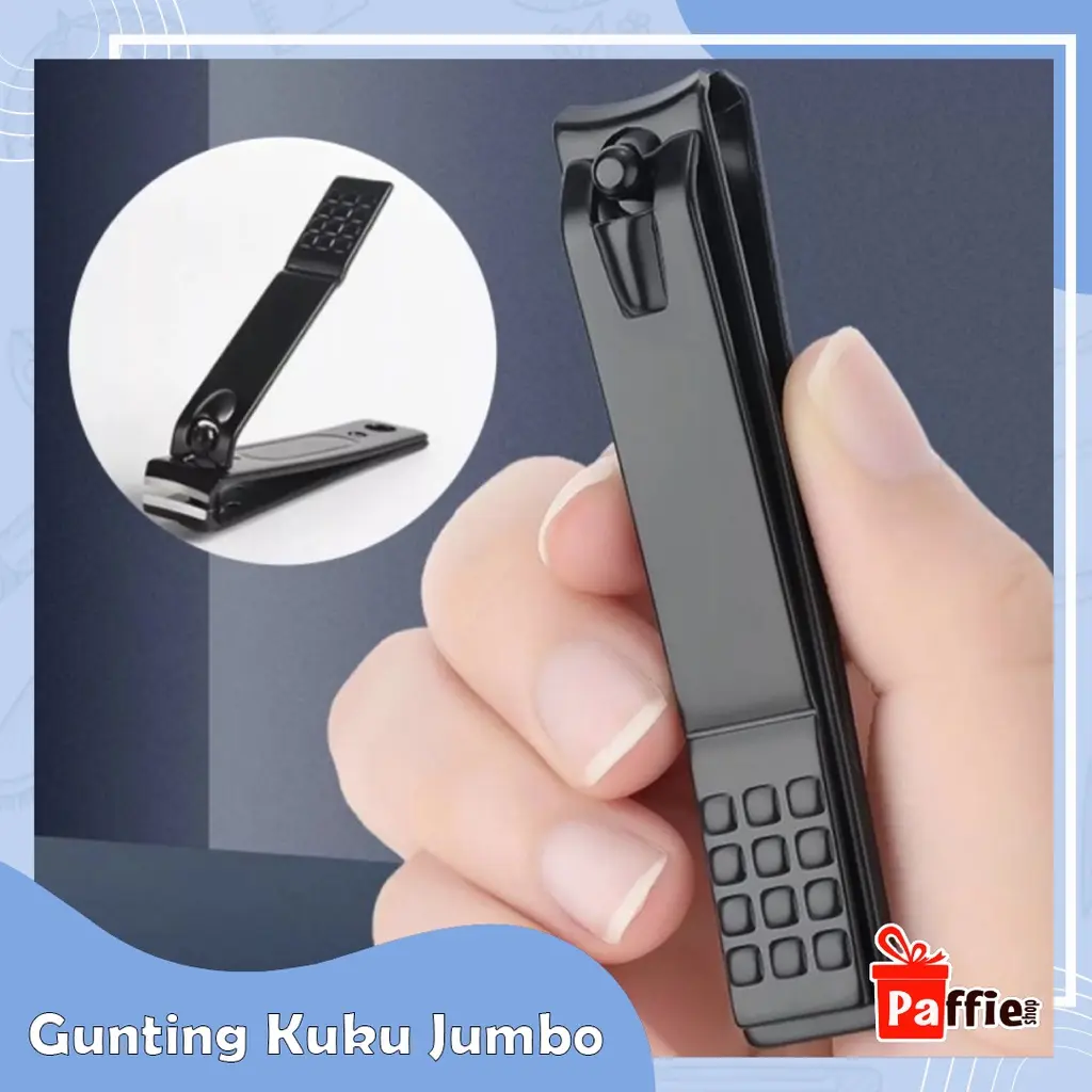 Promo Gunting Kuku Besar Jumbo Stainless Steel Hitam 8cm Manicure Pedicure Aksesoris Perawatan Tangan Kaki Nail Art Serbaguna Portable Cod Terlaris