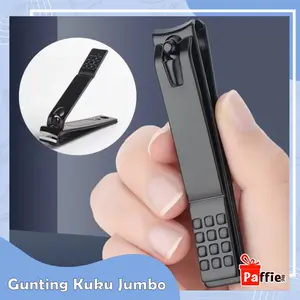 Promo Gunting Kuku Besar Jumbo Stainless Steel Hitam 8cm Manicure Pedicure Aksesoris Perawatan Tangan Kaki Nail Art Serbaguna Portable Cod