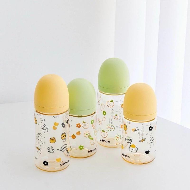 [Tặng Khăn Sữa] Bình Sữa Ubmom Hàn Quốc Hoạ Tiết PPSU Dung Tích 200ml Và 280ml bình  ub