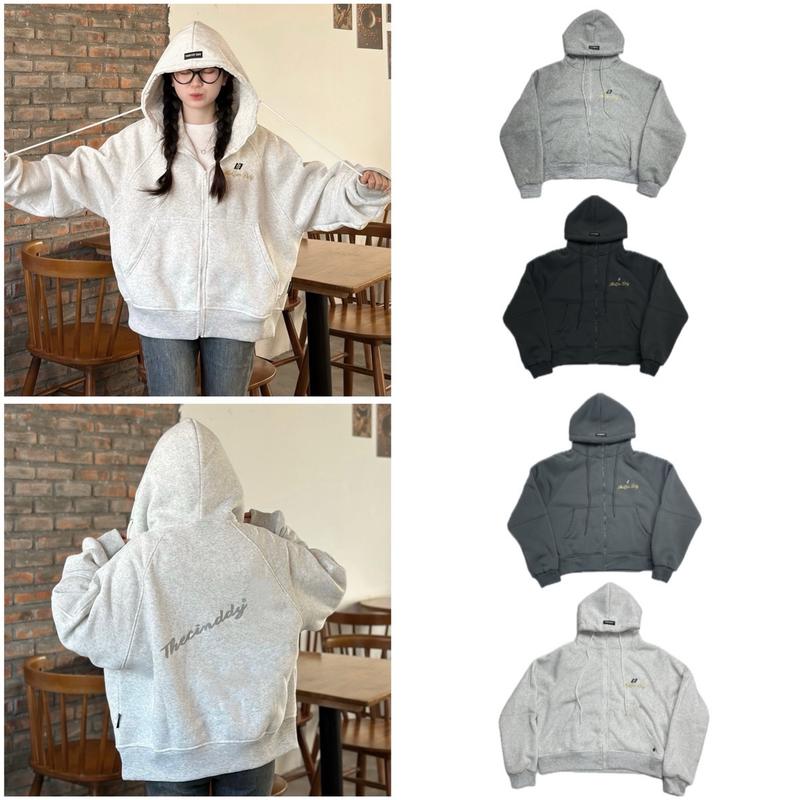 HOODIE BOXY-Áo Khoác Boxy Zip Thêu In Dạ Quang TheCinDdy Nam Nữ Nỉ Bông - HBC007 Women Nhung Top Kem Voi áo  hoodie hình áo  hoodie áo  khoác aokhoac dep