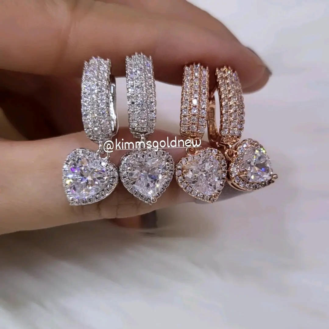 Anting klip cantik mewah Love Earrings