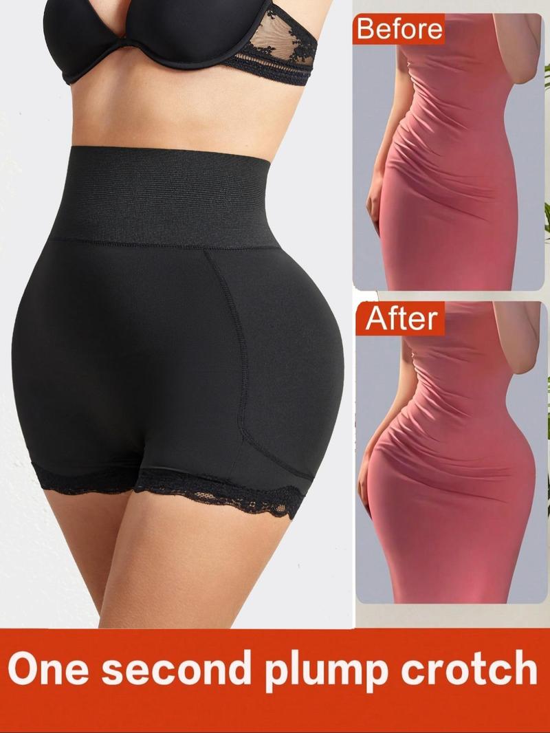 Product Introduction of Women's Contrast Lace High Waist Shapewear Shorts, Tummy Control Butt Lifting Shaper, High Stretch Shapewear Bottoms for Daily Wear 5