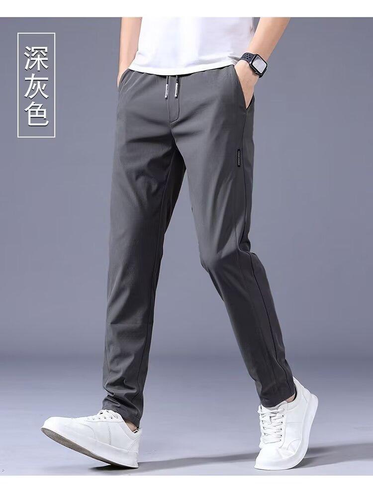 Product Introduction of Quần Dài Lụa Lạnh Mỏng Và Thoáng Khí, Trang Phục Mùa Hè, Dành Cho Nam Giới, Thời Trang Thường Ngày Dễ Phối Đồ Độ Đàn Hồi Cao, Quần Ống Đứng Ôm Sát, [Thanh Toán Khi Nhận Hàng & Hàng Có Sẵn] 27