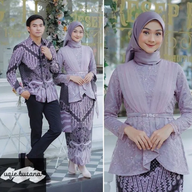 KEBAYA COUPLE TUNANGAN MODERN 2023 SET AVEENA MOUVE KEBAYA MODERN BRUKAT COUPLE KELUARGA Sarimbit Baju Batik Brokat Wanita Pasangan Lebaran Atasan Kondangan Setelan Tunik Remaja 0