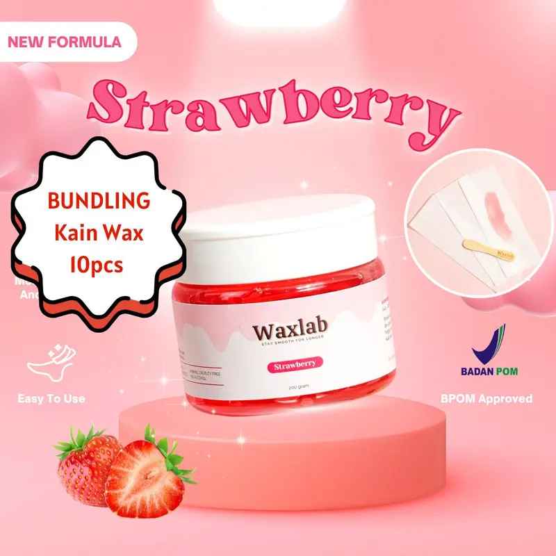 BUNDLING Waxlab Sugar Wax Strawberry + 10pcs Kain Wax Hitam Ketiak 0