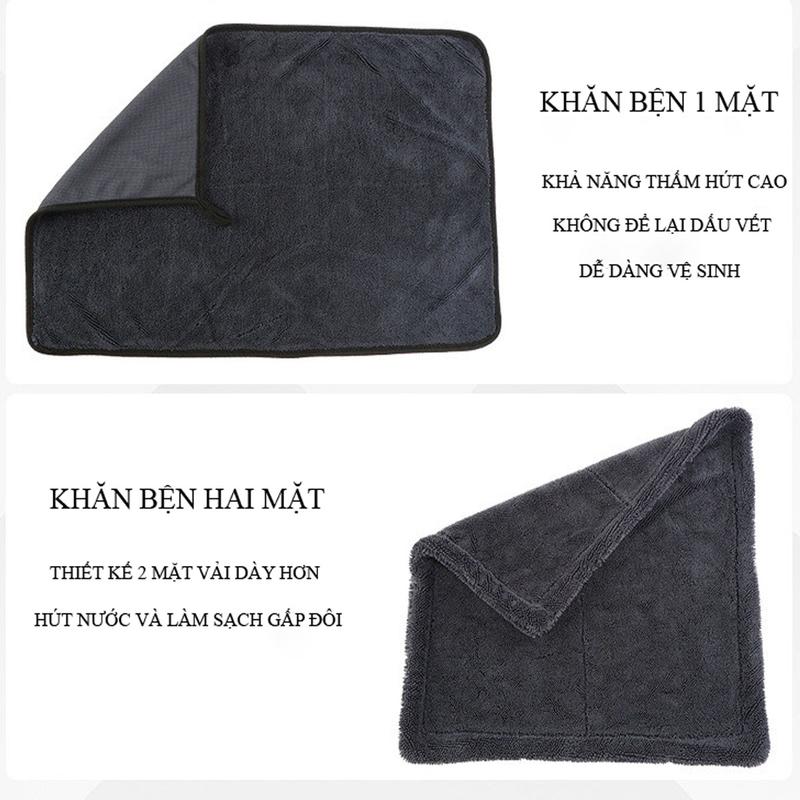 Khăn lau ô tô xe hơi lau bếp lau kính lau tay màu đen 2 lớp cao cấp siêu sạch siêu thấm hút. Bảo hành 1 đổi 1 nếu lỗi. Phụ Kiện Lau Xe 1