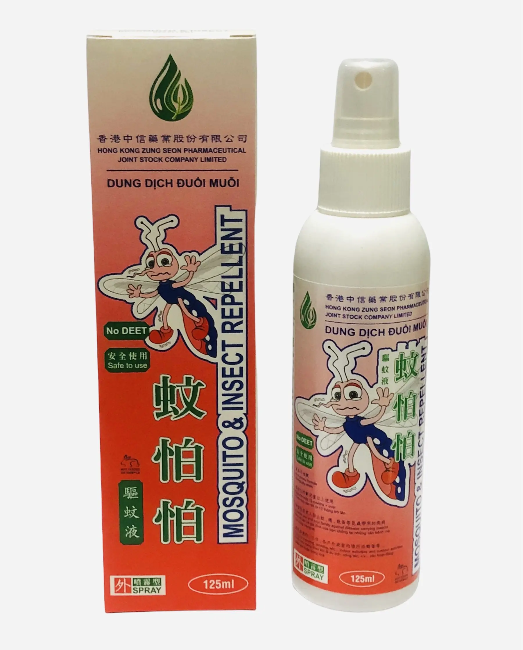 Dung dịch đuổi muỗi 125ml hương gừng sả an toàn sức khỏe