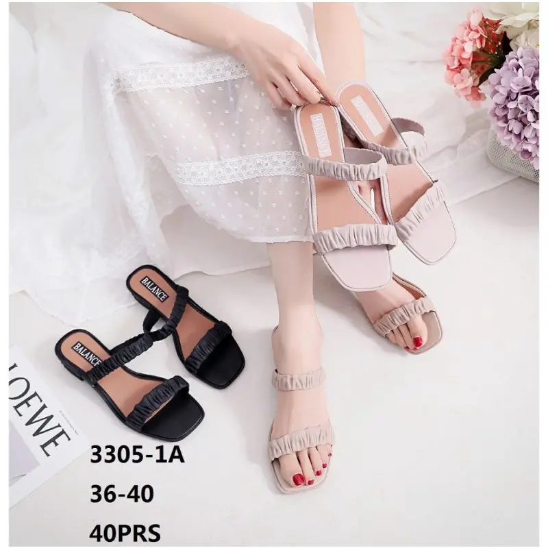 Sandal Jelly Fashions 2 Ban Kerut Import BLC 3305-1A Hitam