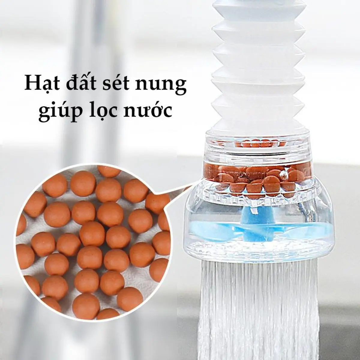Vòi lọc nước tăng áp điều chỉnh 360 chống bắn nước