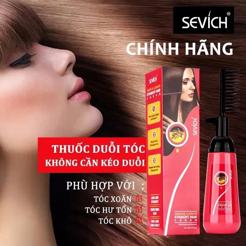 Kem Duỗi Tóc kèm Lược làm thẳng tóc tại nhà tiện dụng 150ml