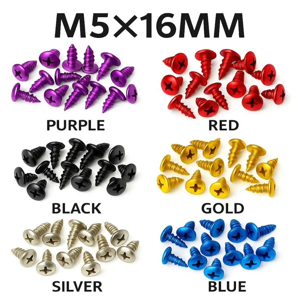 ecounter 30PCS Upgrade Accessories M5x16 Self-Tapping Screws Colorful ...