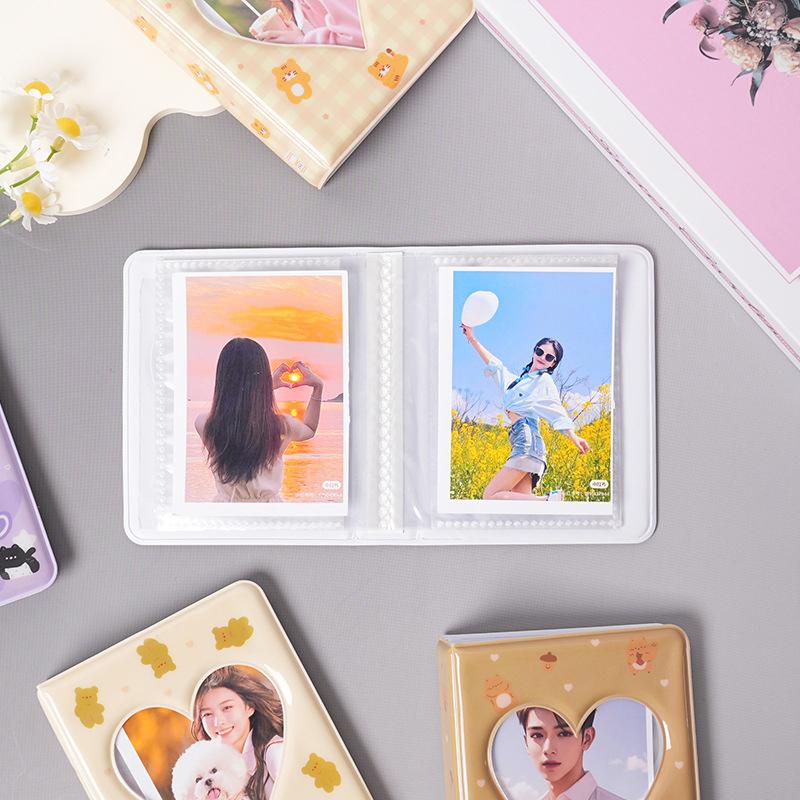 Product Introduction of Đóng Gáy Thẻ Kpop, 36 Thẻ, Sách Danh Thiếp, Giá Đỡ Ảnh Thẻ, Album Ảnh Gấu Dễ Thương, Hình Ảnh khoét Trái Tim 3 Inch, Hộp Đựng Ảnh 25