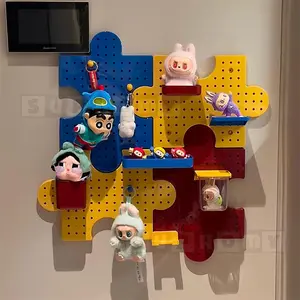 Pegboard Organizer Wall mount shelf pegboard Accessories Hanger Board Perforated Display Board Children room wall shelf no need drilling wall