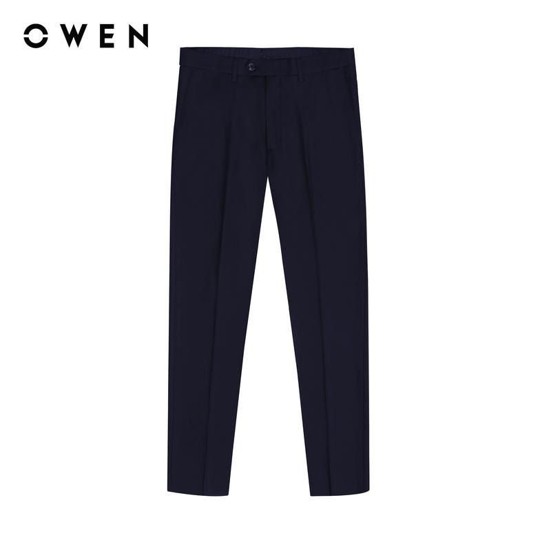 OWEN - Quần tây  nam Form dáng Slim Fit Màu sắc Xanh tím than	QS242420 Chất liệu 100% polyester   Hoạ tiết Trơn Menswear