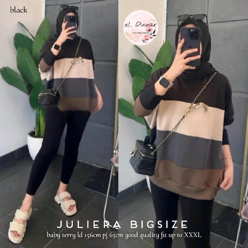 Blouse jumbo lengan panjang wanita cantik  Santai Juliera big size by eldinar 3