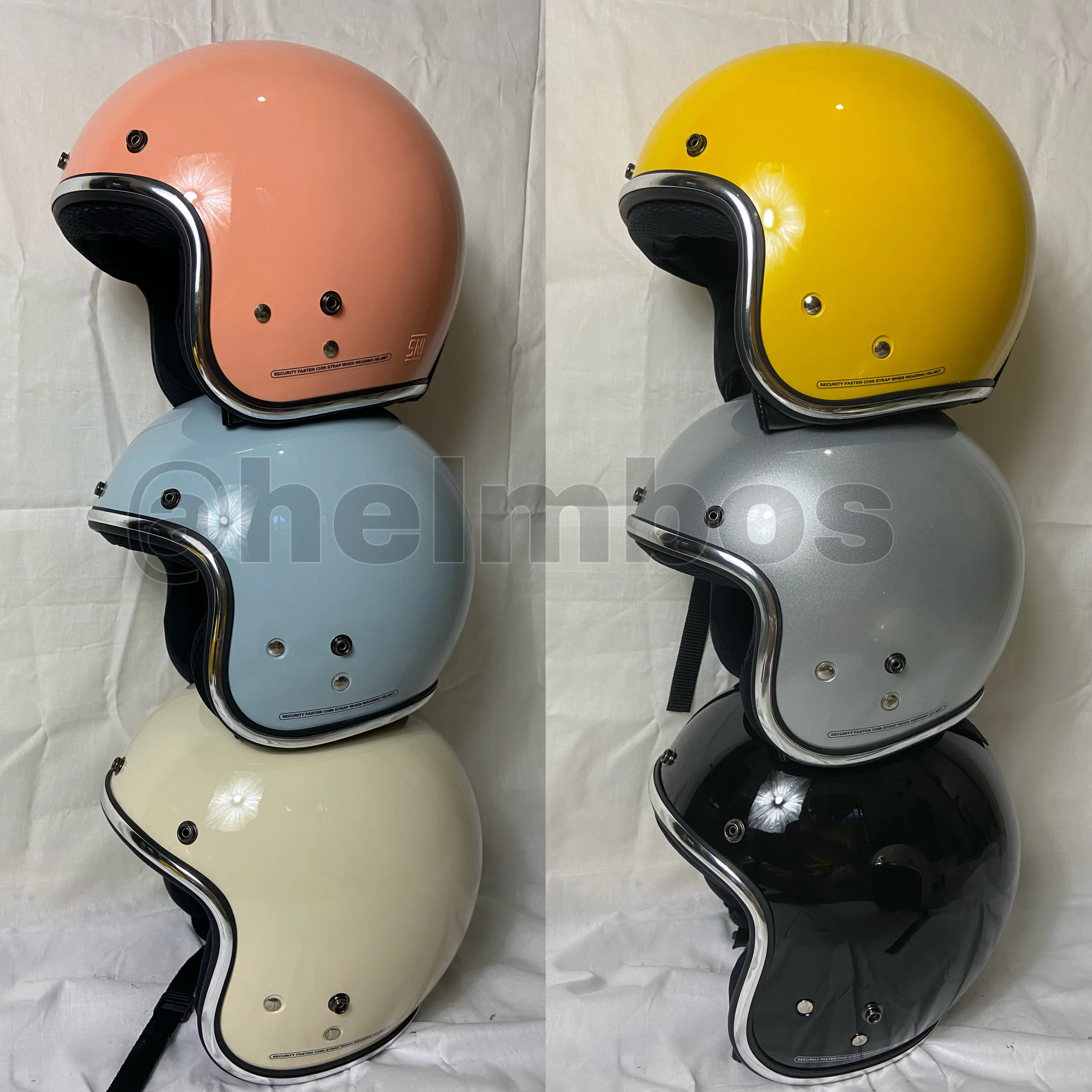 Helm Retro Liss Crome Chrome Original half face Motorcycle