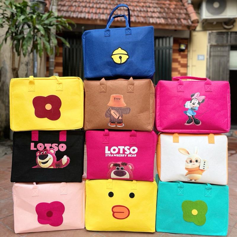  Túi Du Lịch Túi Xách Đựng Đồ Đa Năng Đi Chơi Đi Biển Để Quần Áo Cài Vali Vải Nỉ Xốp Nhiều Hoạ Tiết  40x30x20  