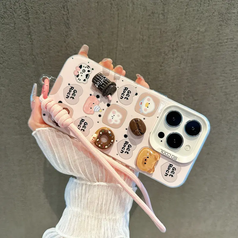 iPhone SpecialCasing  Compatible For iPhone 11 XR 15 13 14 12 Pro Max 7 8 Plus X Xs Max Ponsel Silikon cute dessert animals case casing B0608 2