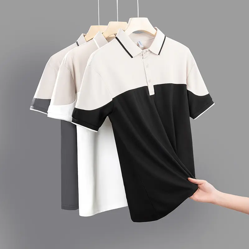 Men's Polo Shirt Short Sleeve Lapel Business Casual T-shirt Breathable Collar