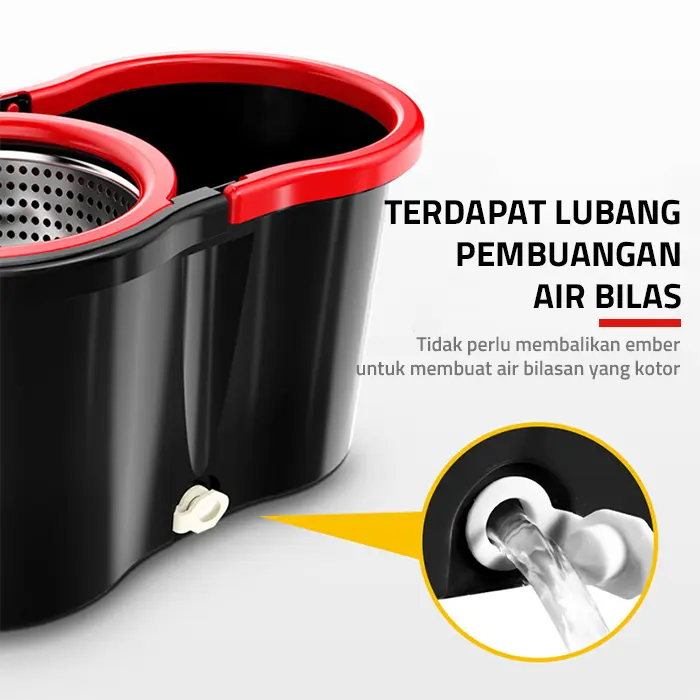 GM Bear Alat Pel Lantai Praktis 1018 - Ultra Spin Mop Aclima Black 4