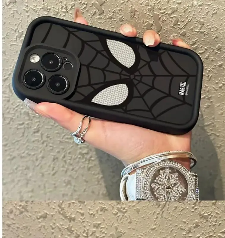 Product Introduction of {DC digital}  Đối với iPhone 11 12 pro Max x xr xs Max 7 cộng với 8 cộng với 13 pro Max 14 pro Max 15 pro Max Trường hợp điện thoại Spider Web Graffiti Silicone Frosted Full Bao bì mềm 3