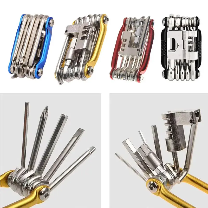 Bộ Dụng Cụ Phục Hồi Xe Đạp, Đa Chức Năng, 11 Trong 1, Bao Gồm Tuốc Nơ Vít Xe Đạp, Cờ Lê Lục Giác, Nan Hoa Và Xích 1